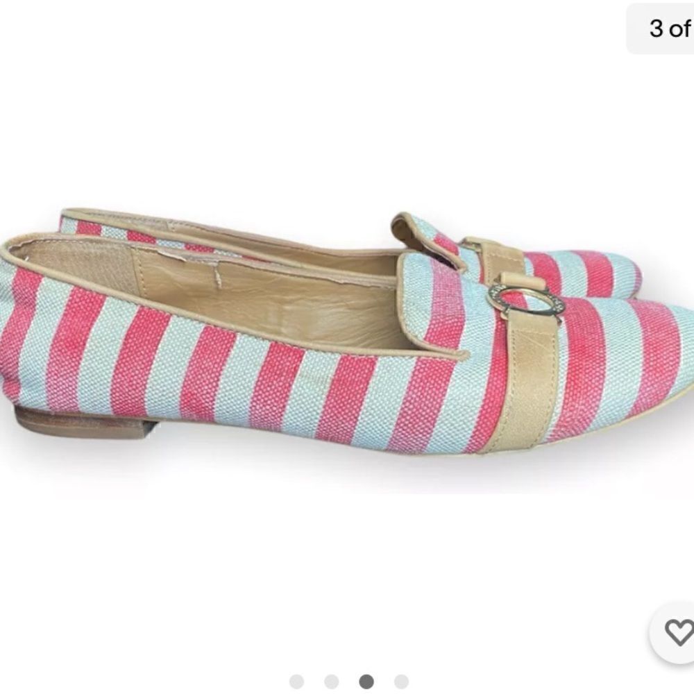 victoria secret red and white stripped flats size 10.5 - Picture 3 of 4